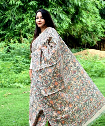 TUSSAR GHICHA HANDBRUSH PRINT SILK DUPATTA